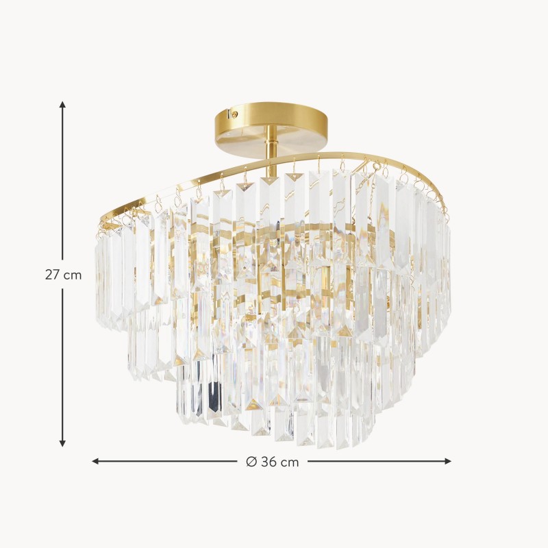 Deneuve Farmhouse Tiered Glass Brass Ceiling Light