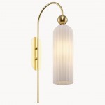 Emrys Modern Gold Fluted Glass Cylinder Sconce