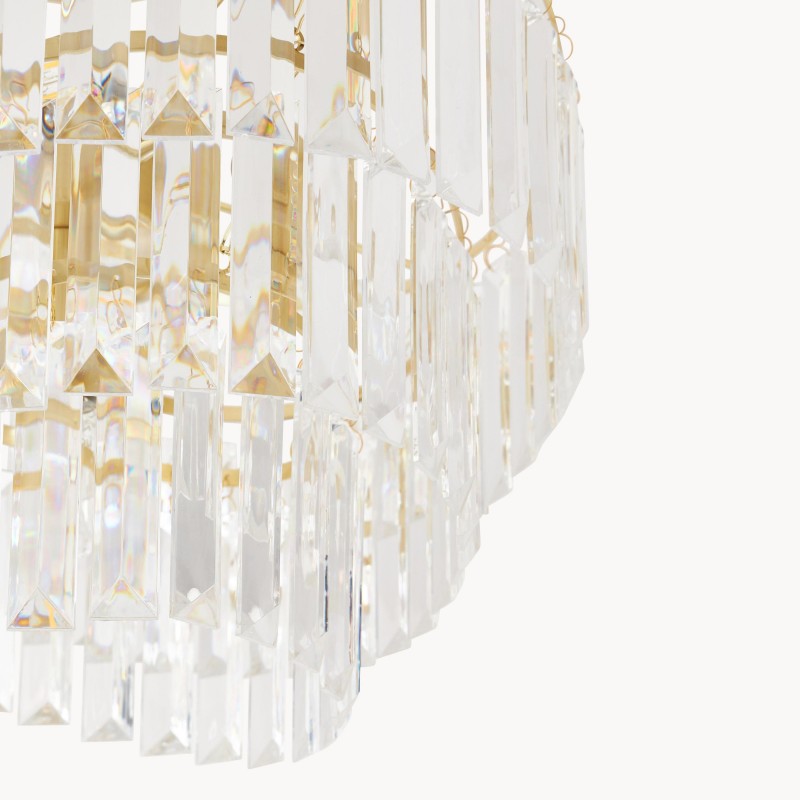 Deneuve Farmhouse Tiered Glass Brass Ceiling Light