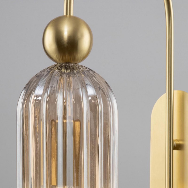 Emrys Modern Gold Fluted Glass Cylinder Sconce