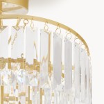 Deneuve Farmhouse Tiered Glass Brass Ceiling Light