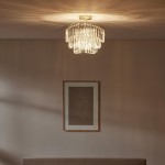 Deneuve Farmhouse Tiered Glass Brass Ceiling Light