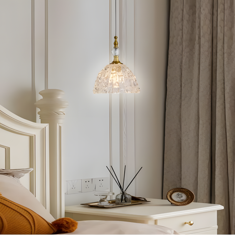 Jorvald Vintage Crystal Dome Brass Pendant Light