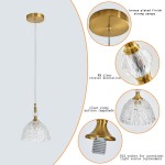 Jorvald Vintage Crystal Dome Brass Pendant Light