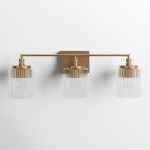 Cerys Modern 3-Light Ribbed Glass Cylinder Sconce