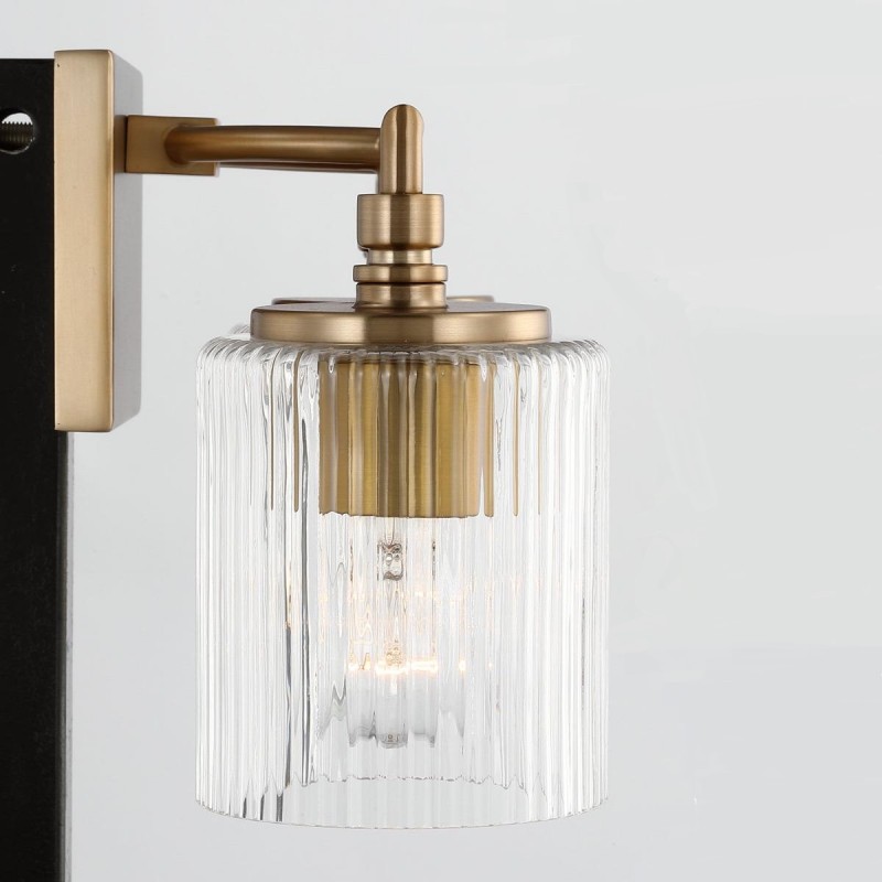 Cerys Modern 3-Light Ribbed Glass Cylinder Sconce