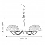 Axel Rustic Pleated Shade Wood Chandelier