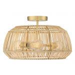 Lyril Boho Rattan Semi Flush Mount Ceiling Light