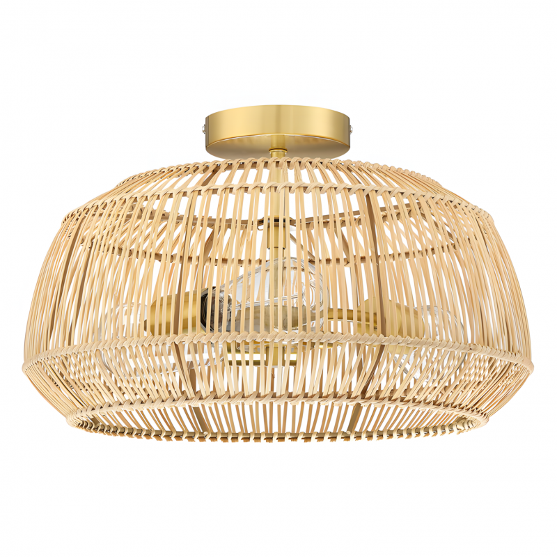 Lyril Boho Rattan Semi Flush Mount Ceiling Light