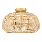 Lyril Boho Rattan Semi Flush Mount Ceiling Light