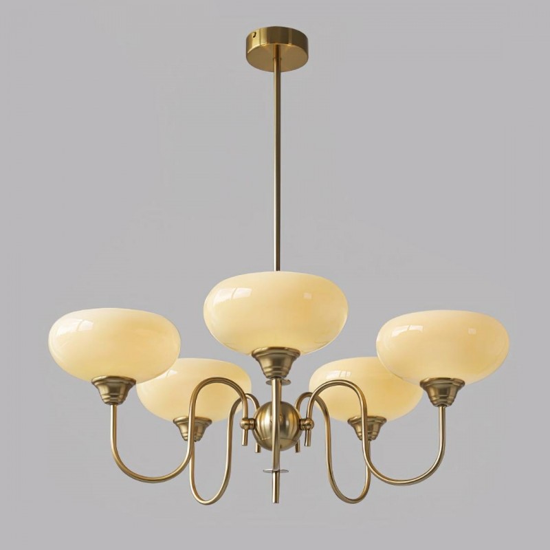 Luna Cream White Bubble Glass Chandelier