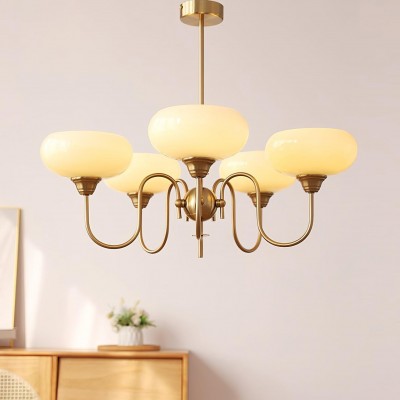 Luna Cream White Bubble Glass Chandelier