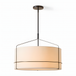 Bravos Rustic White Fabric Drum Pendant Light