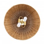 Jirax Farmhouse Rattan Dome Pendant Light