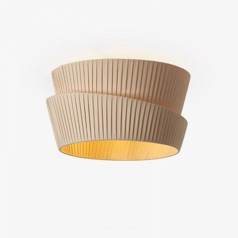Mvari Modern Beige Pleated Fabric Ceiling Light