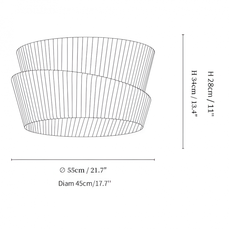 Mvari Modern Beige Pleated Fabric Ceiling Light