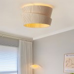 Mvari Modern Beige Pleated Fabric Ceiling Light