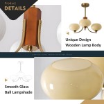 Juino Wood Farmhouse Milk Ball Sputnik Chandelier
