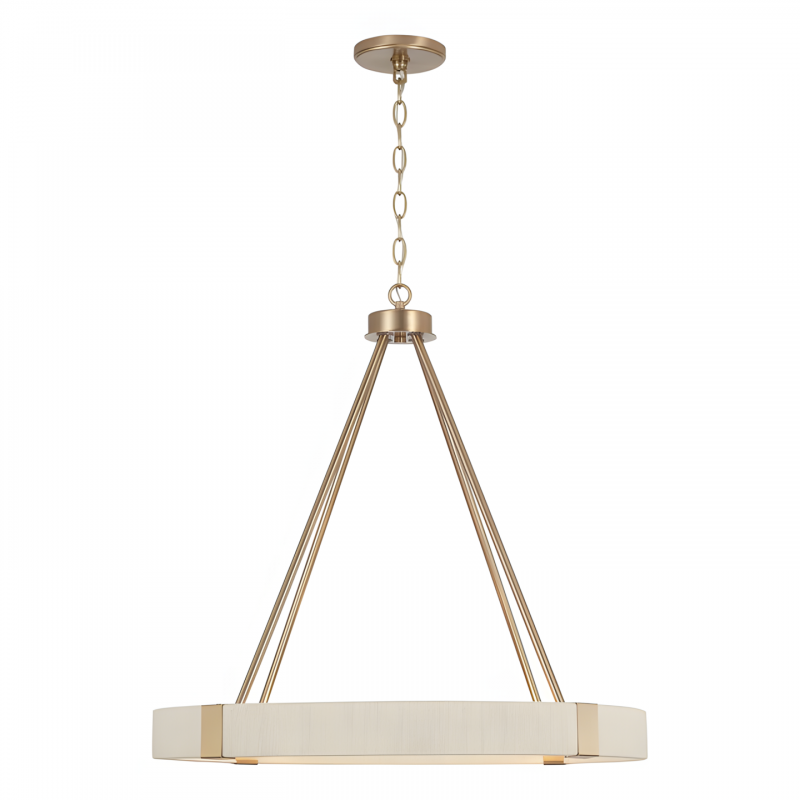 Yrynth Minimalist Matte Brass Wagon Wheel Chandelier