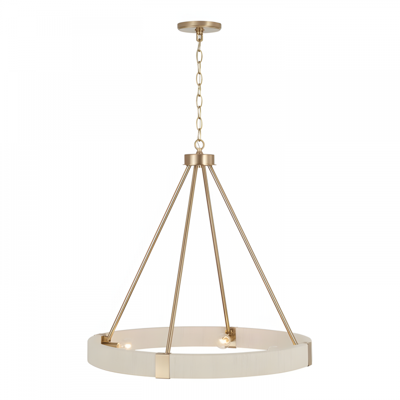 Yrynth Minimalist Matte Brass Wagon Wheel Chandelier