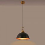 Gleamix Industrial Black Metal Dome Pendant Light