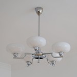 Shadella Modern Cream Glass Bauhaus Chandelier