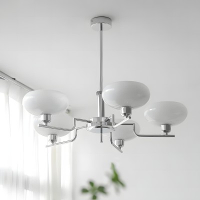Shadella Modern Cream Glass Bauhaus Chandelier