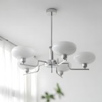 Shadella Modern Cream Glass Bauhaus Chandelier