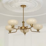 Shadella Modern Cream Glass Bauhaus Chandelier