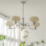 Shadella Modern Cream Glass Bauhaus Chandelier