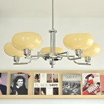Shadella Modern Cream Glass Bauhaus Chandelier