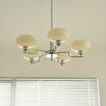Shadella Modern Cream Glass Bauhaus Chandelier