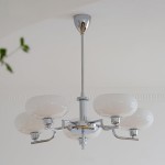 Shadella Modern Cream Glass Bauhaus Chandelier