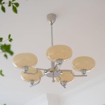 Shadella Modern Cream Glass Bauhaus Chandelier