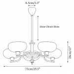 Shadella Modern Cream Glass Bauhaus Chandelier