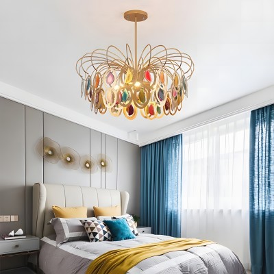Nia Luxury Slice Agate Chandelier