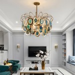 Nia Luxury Slice Agate Chandelier
