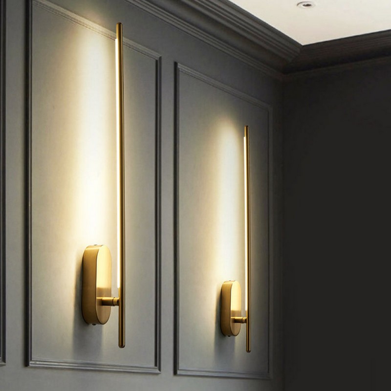 Schmidt Minimalist Gold LED Iron Linear Sconce