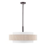 Tim Scandinavian Tiered Fabric Drum Chandelier