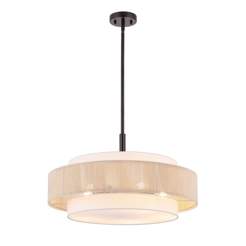 Tim Scandinavian Tiered Fabric Drum Chandelier