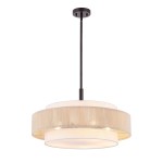 Tim Scandinavian Tiered Fabric Drum Chandelier