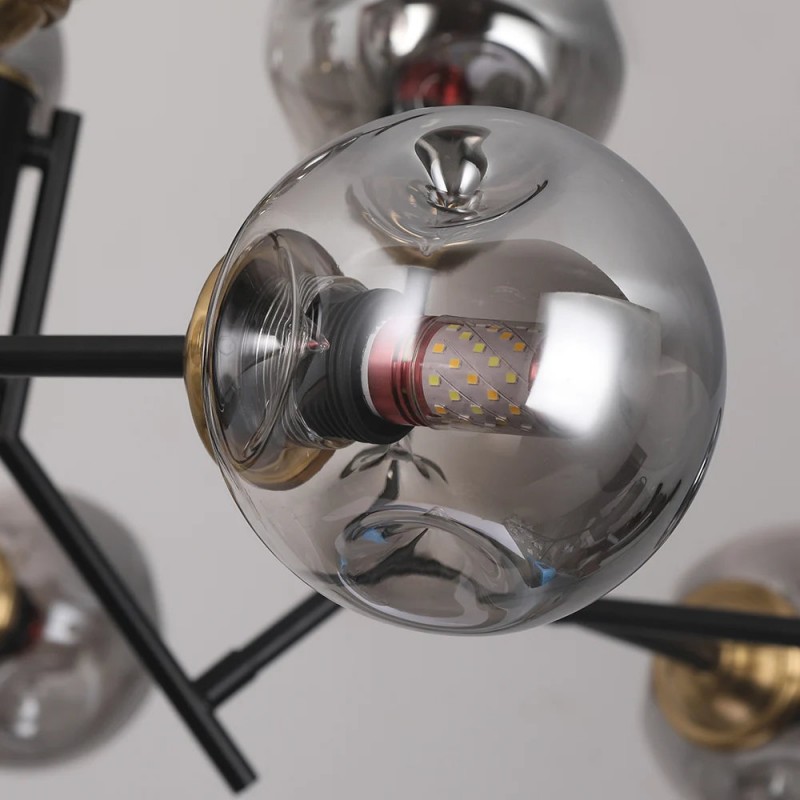 Breckett Modern Smoky Gray Glass Sputnik Chandelier