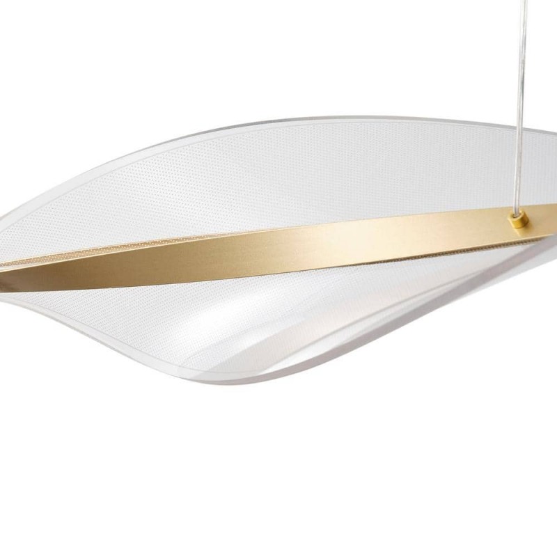Delfino Nordic Gold Wave Led Acrylic Linear Chandelier