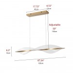 Delfino Nordic Gold Wave Led Acrylic Linear Chandelier