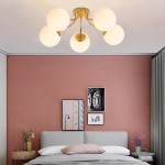 Anwen Mid Century Glass Brass Sputnik Bubble Chandelier