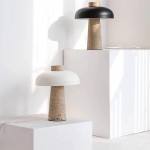 Salma Travertine Mushroom LED Table Lamp