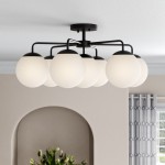 Richter Farmhouse Globe Glass Semi Flush Mount Ceiling Light