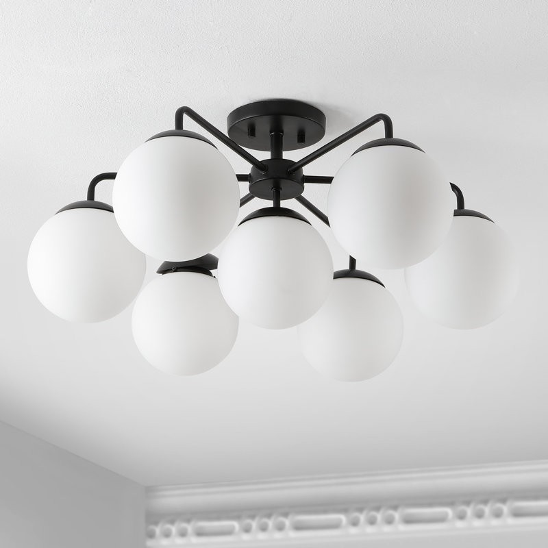 Richter Farmhouse Globe Glass Semi Flush Mount Ceiling Light