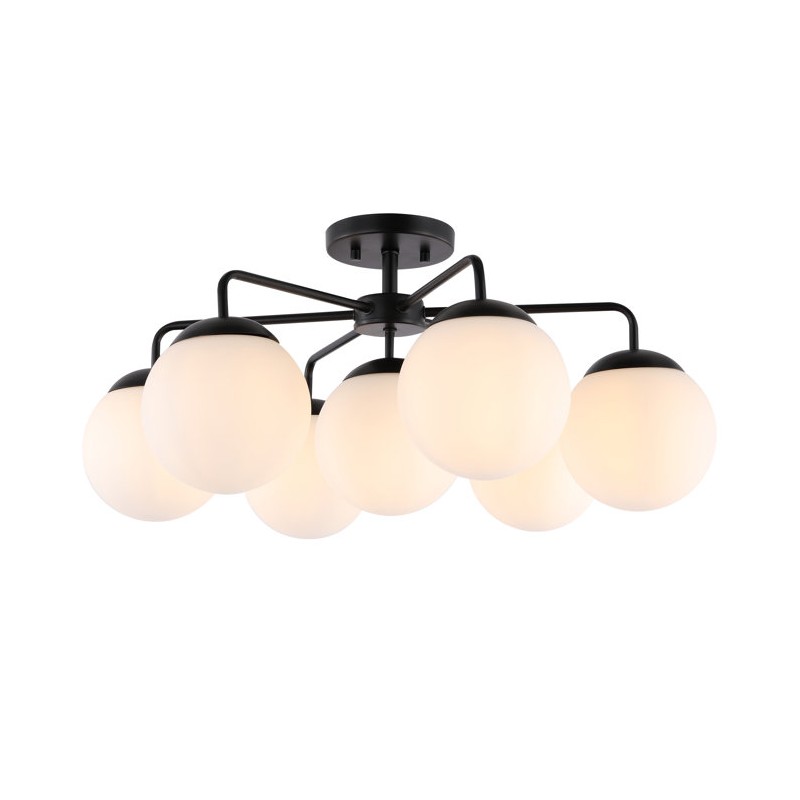 Richter Farmhouse Globe Glass Semi Flush Mount Ceiling Light