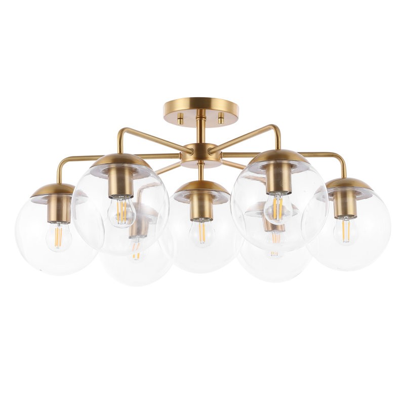 Richter Farmhouse Globe Glass Semi Flush Mount Ceiling Light